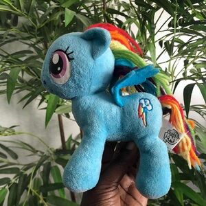 My Little Pony Rainbow Dash Plush 7" Yarn Mane Tail Stuffed Animal Toy 2019 Blue